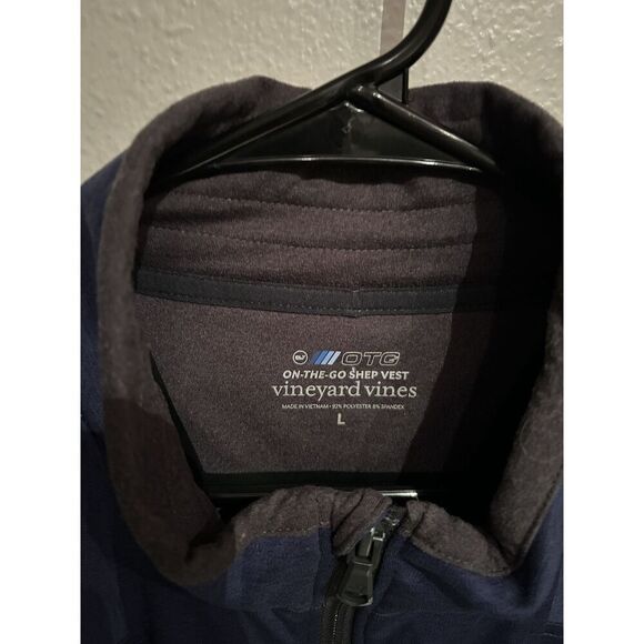 Vineyard Vines Vest Mens Large Blue On The Go Shep Vest Full Zip Texas - Picture 3 of 8